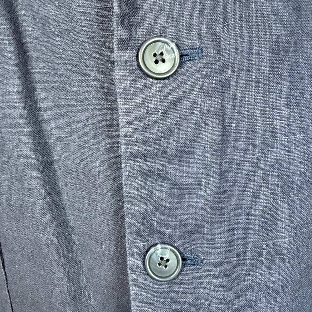 J. Crew Mens Navy Blue Linen Cotton Blend Blazer Sport Coat Jacket Size L‎ Y2K